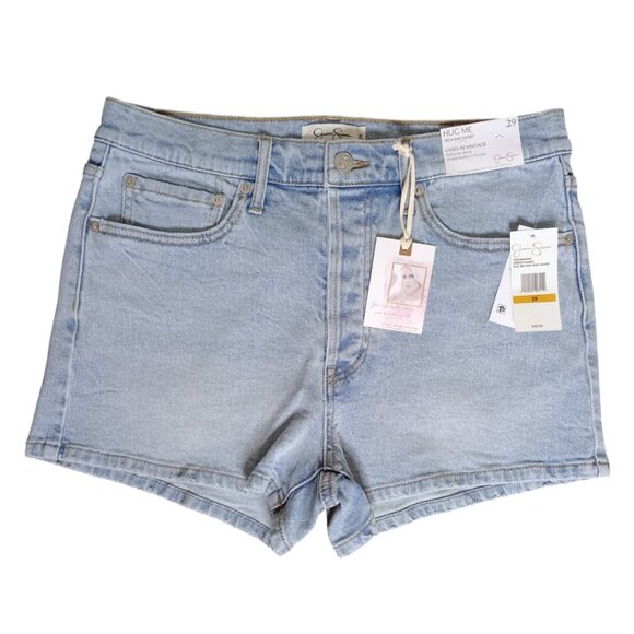 Jessica Simpson High-Rise Denim Shorts – Light Wash, Size 29 (NWT) - Picture 1 of 8